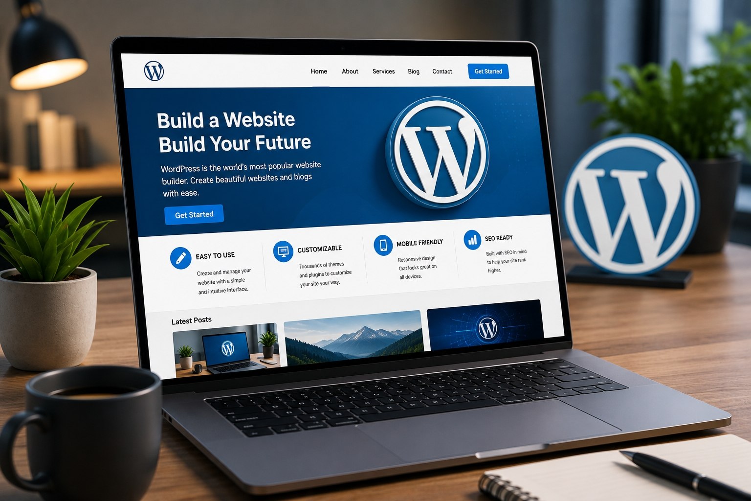 WordPress dashboard oo lagu dhisayo website casri ah