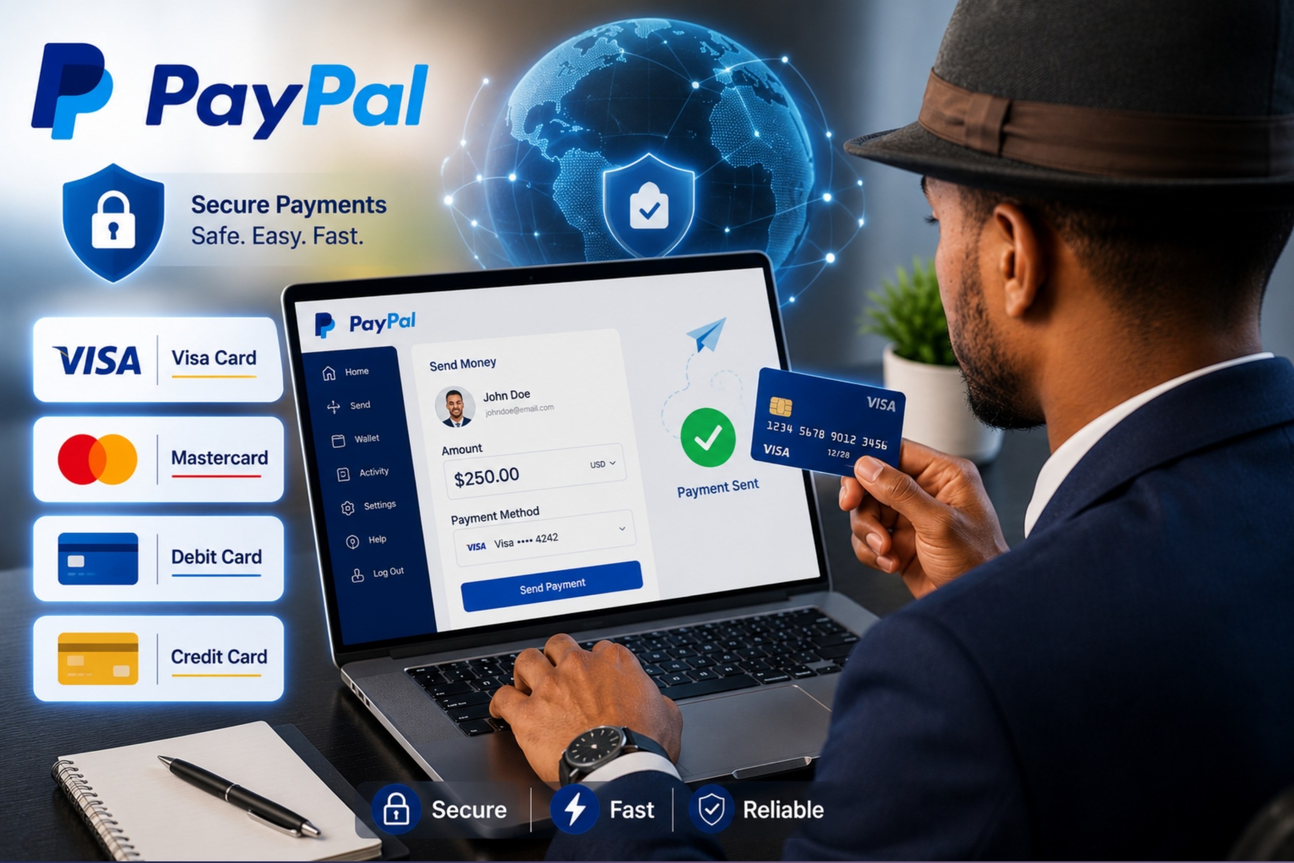 PayPal Waa Maxay? Sida Loo Furo PayPal Account loona isticmaalo Visa Card iyo Mastercard